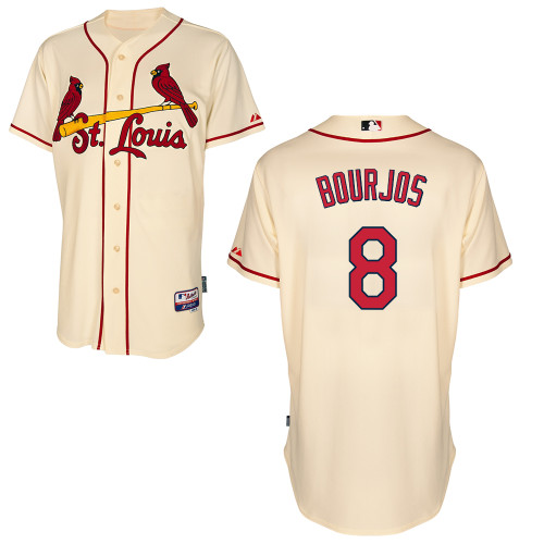 Peter Bourjos #8 MLB Jersey-St Louis Cardinals Men's Authentic Alternate Cool Base Baseball Jersey